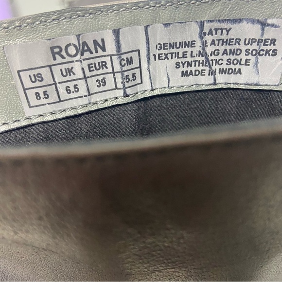 Roan Natty Burnished Riding Boots Leather Women 8.5 Gray/Brown Tall Lace Calf - Picture 11 of 12